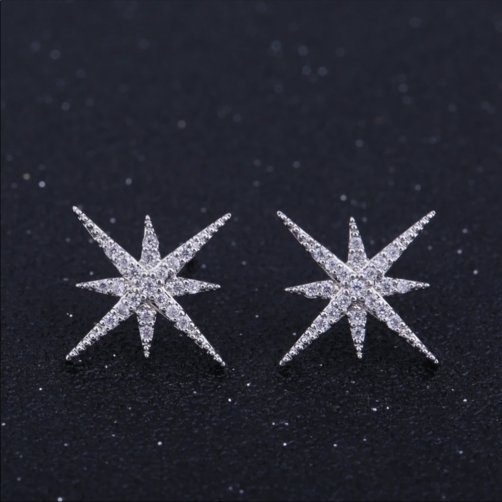 BRAND NEW high quality micro paved  star earrings